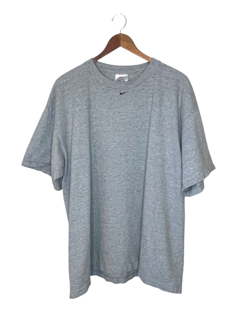 Vintage 90s Nike Mini Center Swoosh Grey T Shirt XL